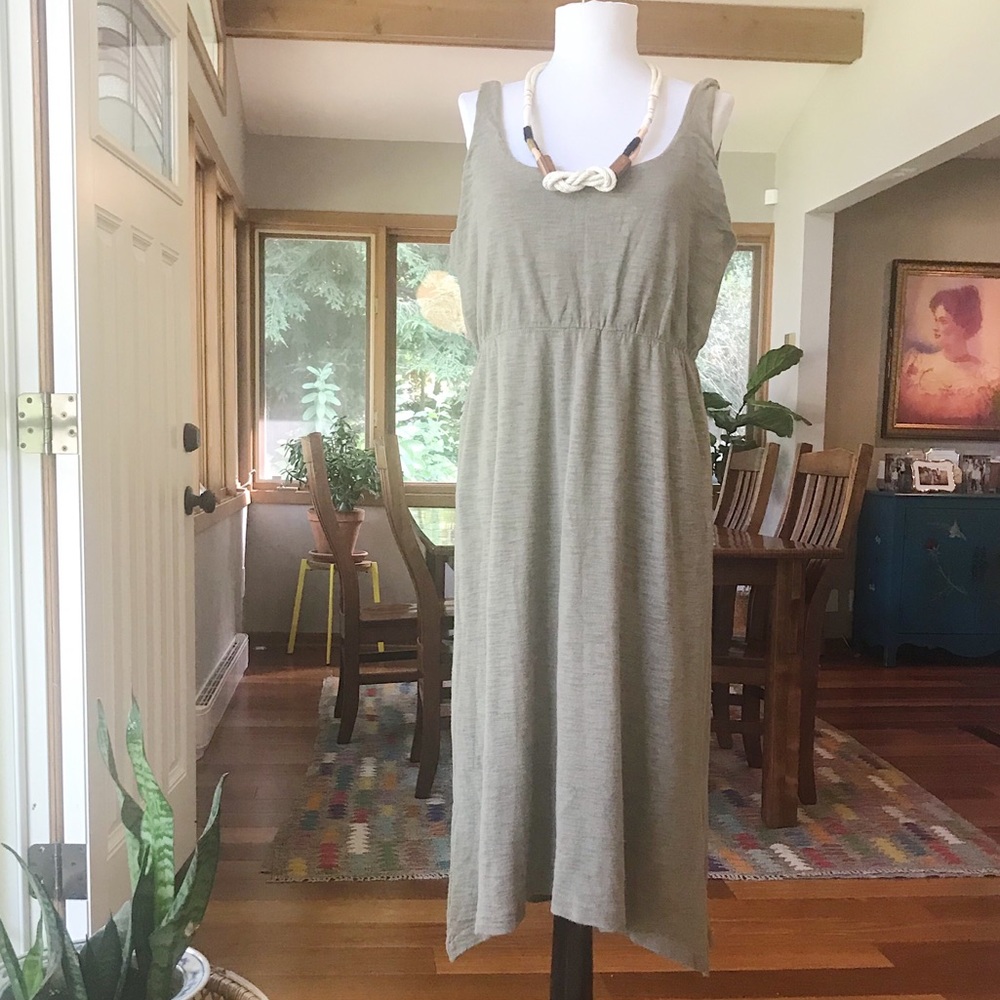 Women’s olive cotton drape dress